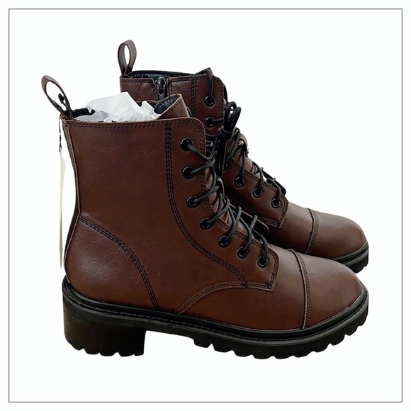 NWT The Drop Sparta Chunky Lug Sole Lace Up Combat Boot Size 8 - Picture 3 of 7